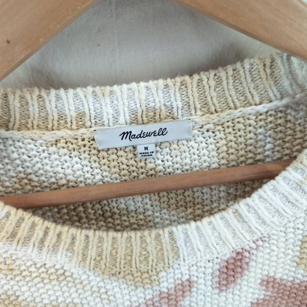 Madewell Tie Dye100% Cotton Knit Cropped Beach Sweater Elevated Westford Pullove - Picture 3 of 9